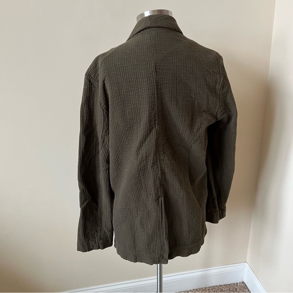 Free People Rowan Blazer Gauzy Cotton Army Green  17707 - Picture 9 of 12